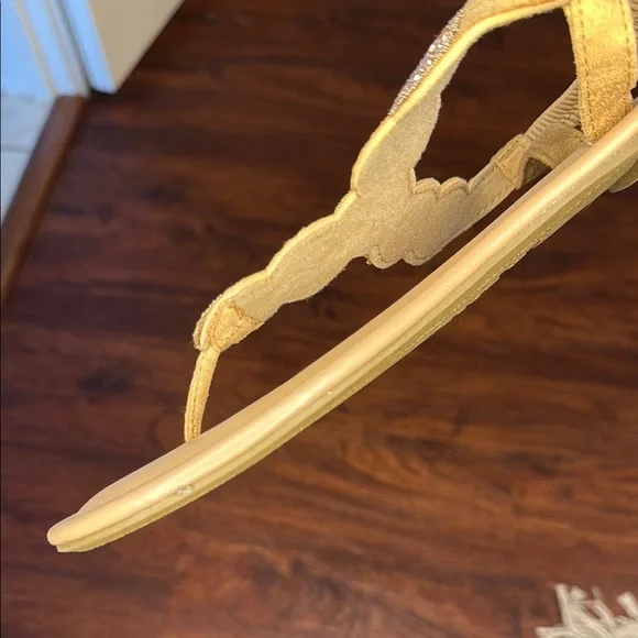 Gold Embellished Sandals Size 9 - Picture 3 of 4